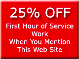 25% off first hour of work when you mention the site